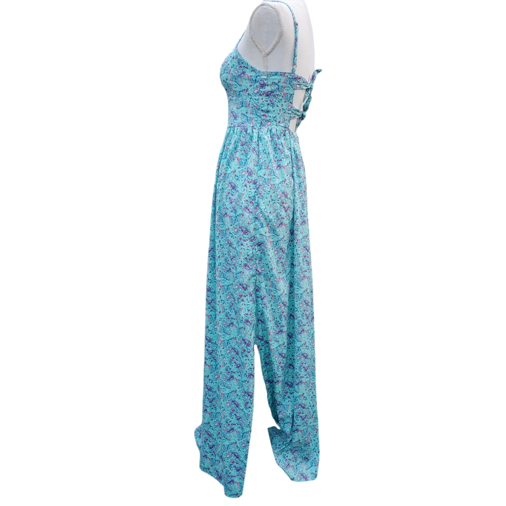 Arizona Jeans Co Maxi Dress Spaghetti Straps Double Tie Back Split Side … - Picture 5 of 11